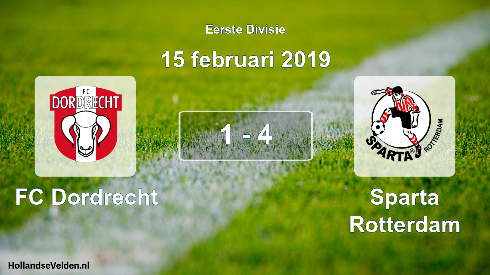 Gespeelde wedstrijd: FC Dordrecht - Sparta Rotterdam 1 - 4 (15 februari 2019)