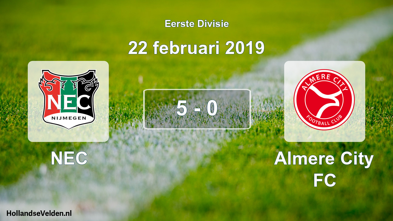 Gespeelde wedstrijd: NEC - Almere City FC 5 - 0 (22 februari 2019)
