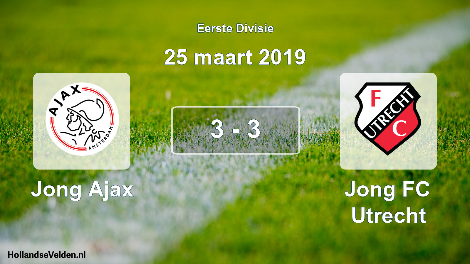 Gespeelde wedstrijd: Jong Ajax - Jong FC Utrecht 3 - 3 (25 maart 2019)