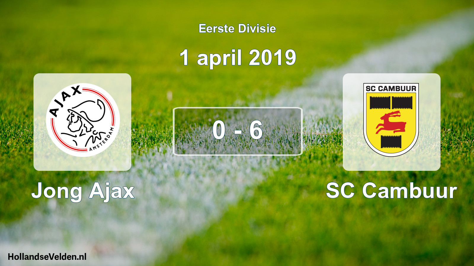 Total number of matches played: Jong Ajax - Cambuur Leeuwarden 0 - 6 (1 April 2019)
