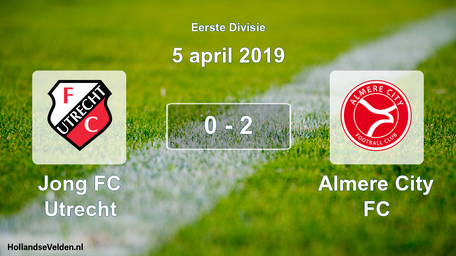 Gespeelde wedstrijd: Jong FC Utrecht - Almere City FC 0 - 2 (5 april 2019)