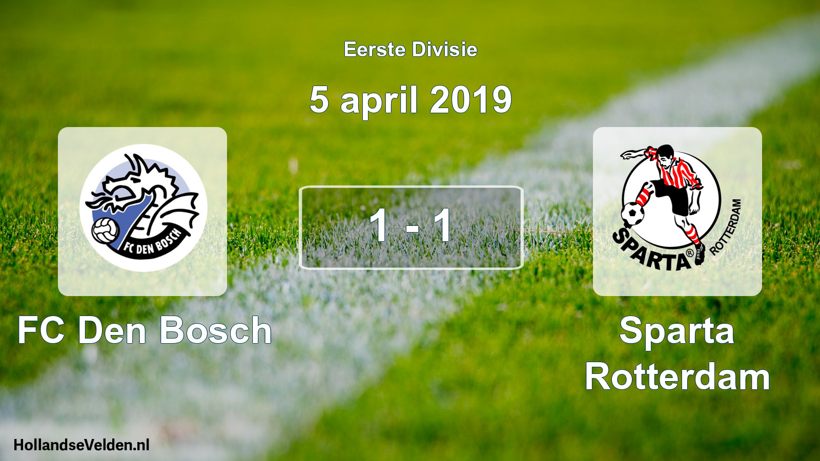 Gespeelde wedstrijd: FC Den Bosch - Sparta Rotterdam 1 - 1 (5 april 2019)