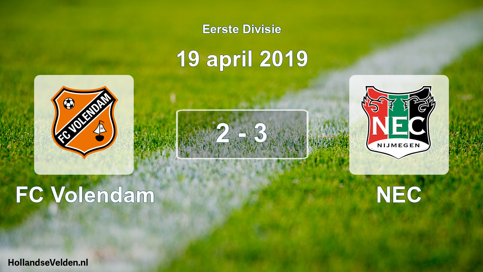 Gespeelde wedstrijd: FC Volendam - NEC 2 - 3 (19 april 2019)