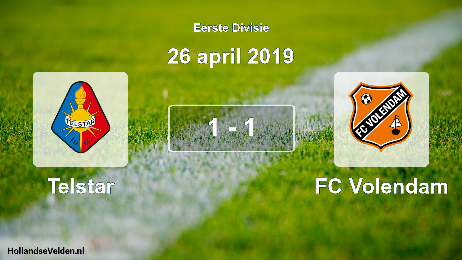 Gespeelde wedstrijd: Telstar - FC Volendam 1 - 1 (26 april 2019)