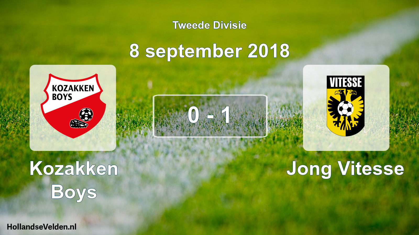 Gespeelde wedstrijd: Kozakken Boys - Jong Vitesse 0 - 1 (8 september 2018)