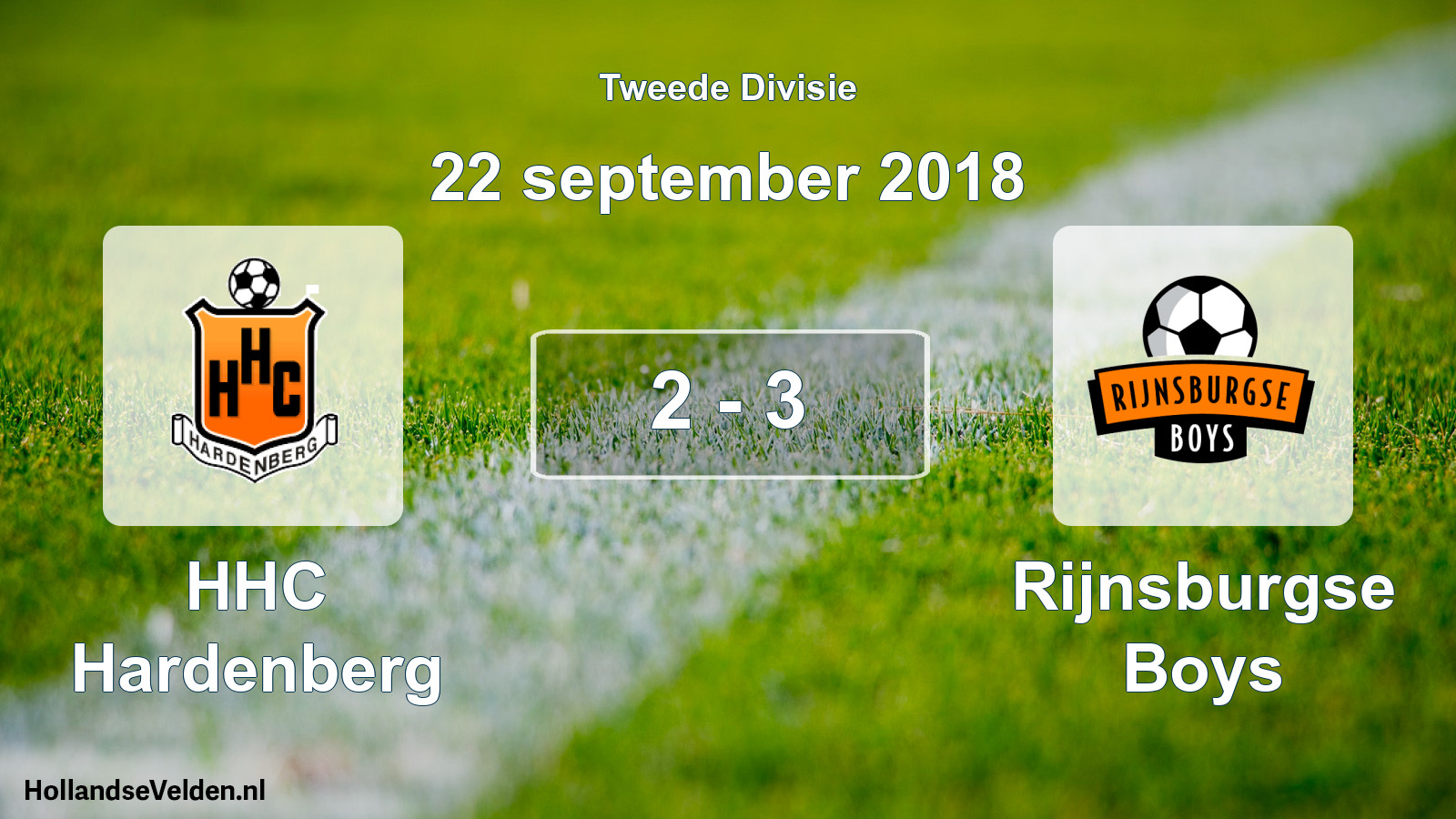 Gespeelde wedstrijd: HHC Hardenberg - Rijnsburgse Boys 2 - 3 (22 september 2018)