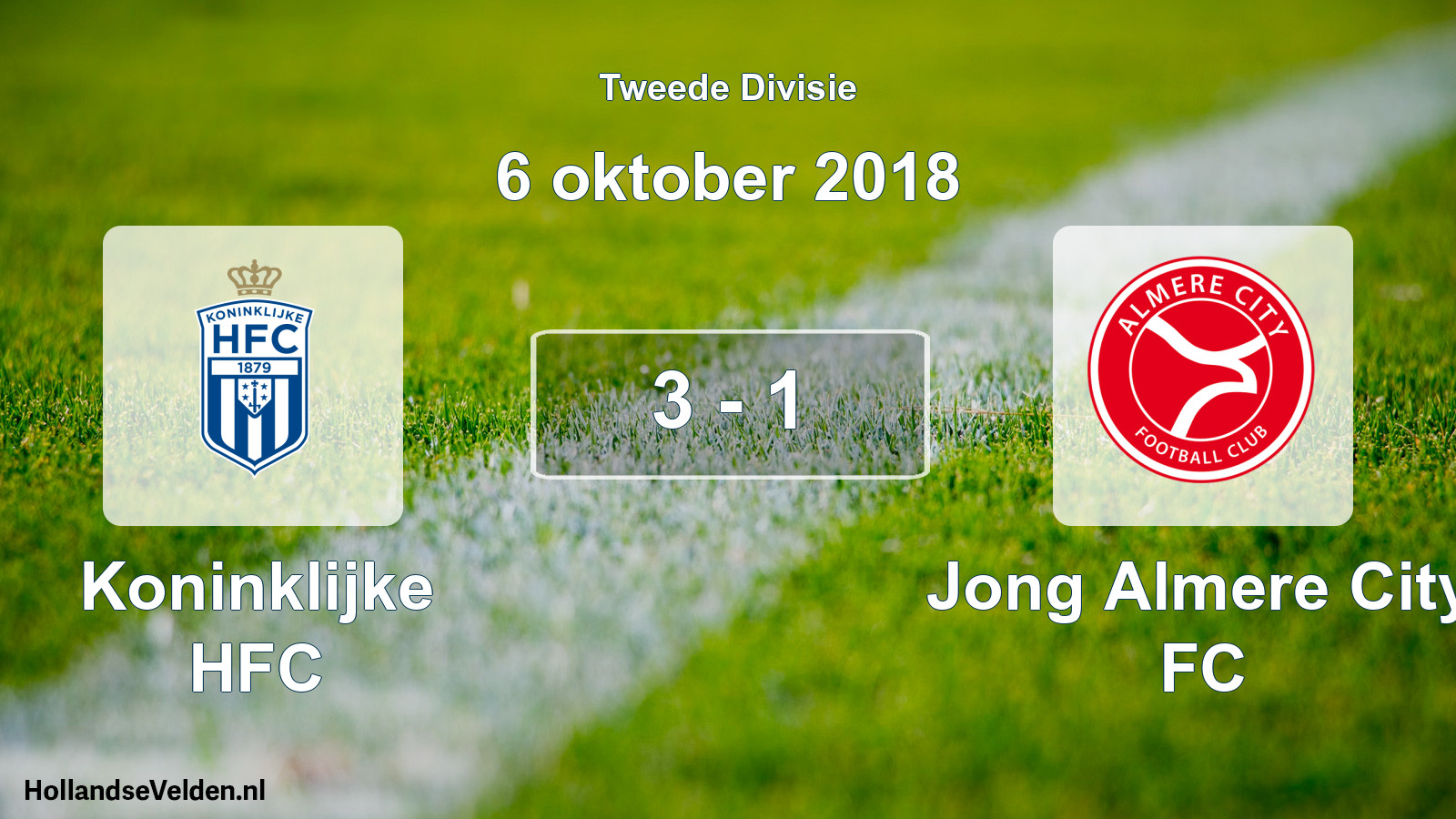 Gespeelde wedstrijd: Koninklijke HFC - Jong Almere City FC 3 - 1 (6 oktober 2018)