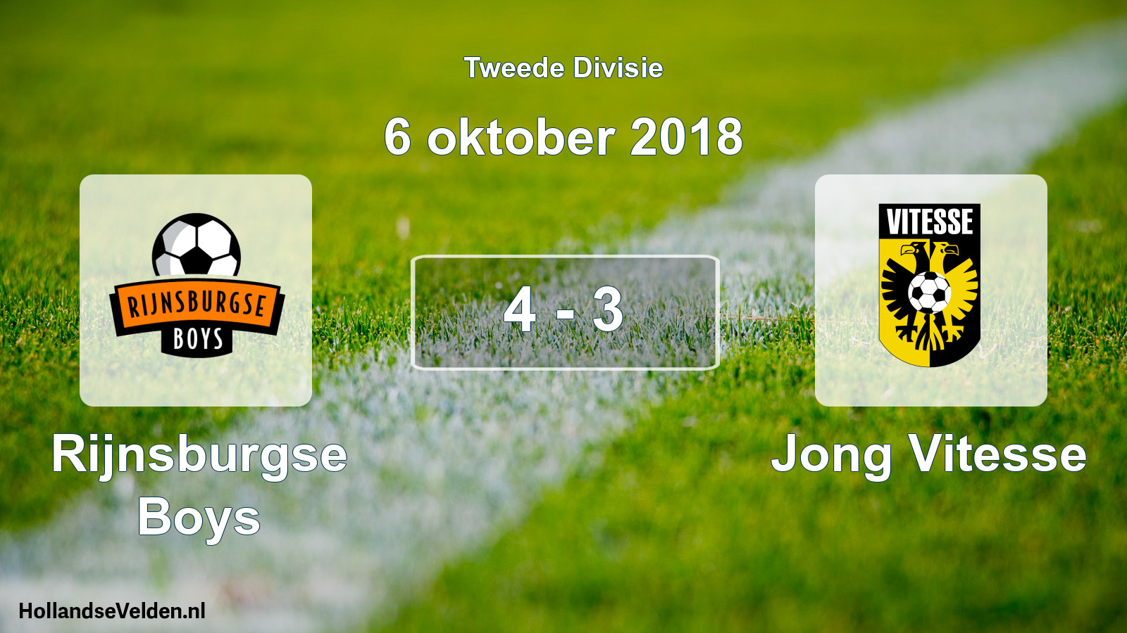 Gespeelde wedstrijd: Rijnsburgse Boys - Jong Vitesse 4 - 3 (6 oktober 2018)