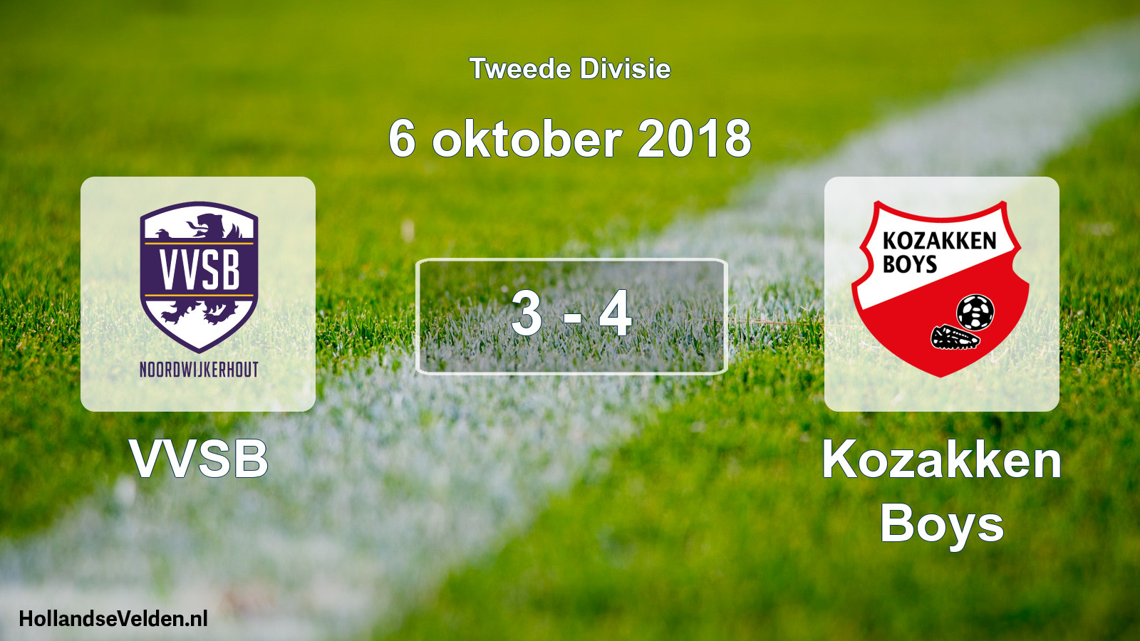 Gespeelde wedstrijd: VVSB - Kozakken Boys 3 - 4 (6 oktober 2018)