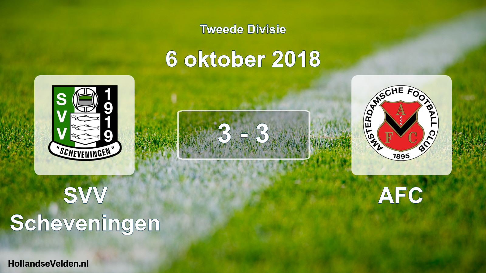 Gespeelde wedstrijd: SVV Scheveningen - AFC 3 - 3 (6 oktober 2018)