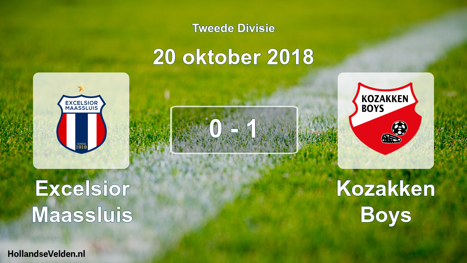 Gespeelde wedstrijd: Excelsior Maassluis - Kozakken Boys 0 - 1 (20 oktober 2018)