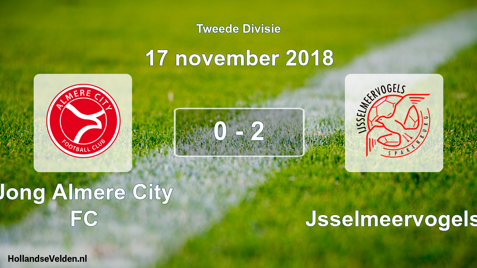 Gespeelde wedstrijd: Jong Almere City FC - IJsselmeervogels 0 - 2 (17 november 2018)