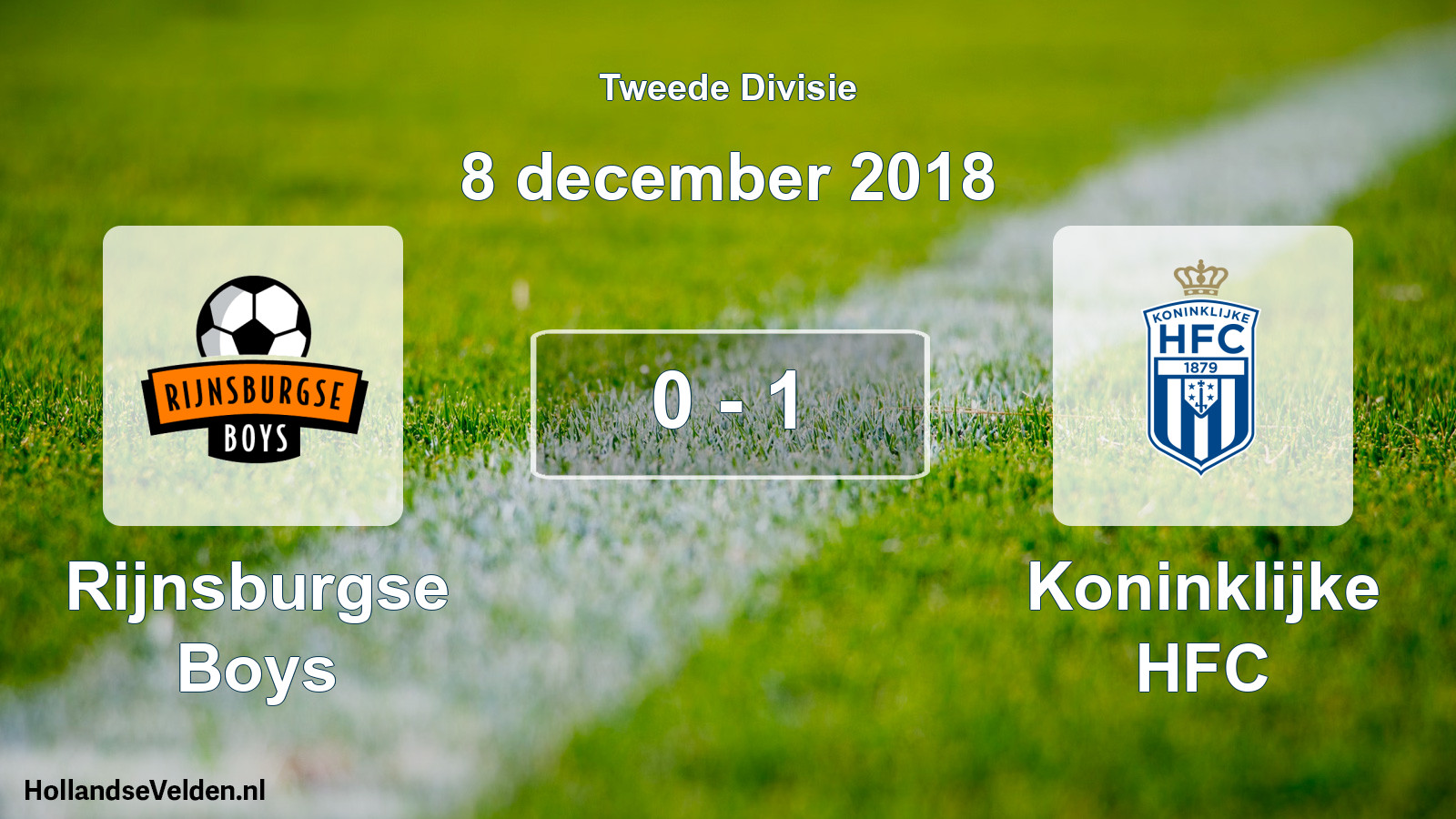 Gespeelde wedstrijd: Rijnsburgse Boys - Koninklijke HFC 0 - 1 (8 december 2018)