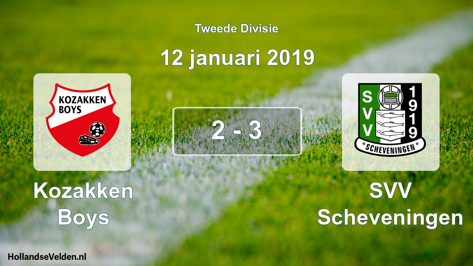 Gespeelde wedstrijd: Kozakken Boys - SVV Scheveningen 2 - 3 (12 januari 2019)
