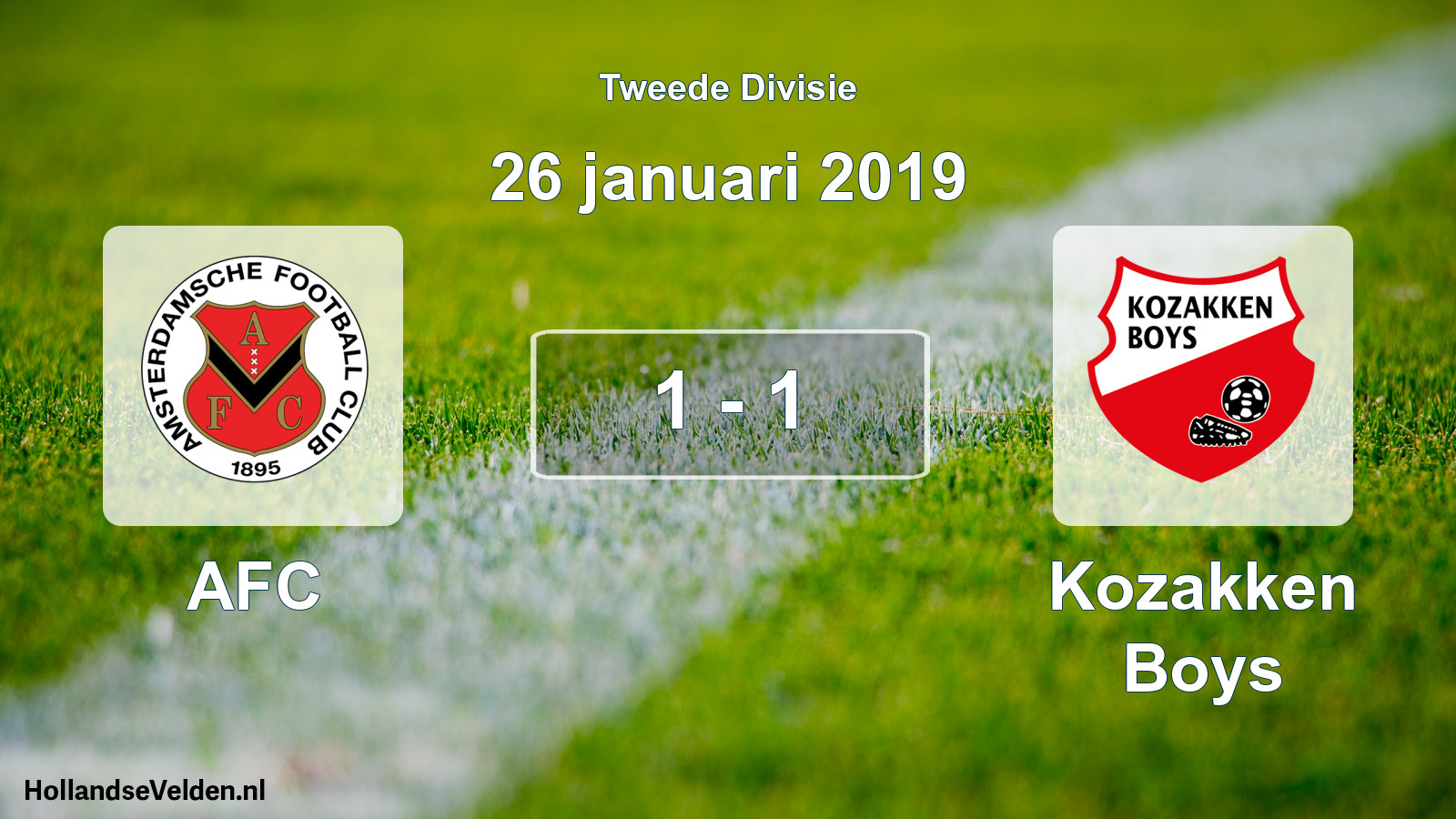 Gespeelde wedstrijd: AFC - Kozakken Boys 1 - 1 (26 januari 2019)