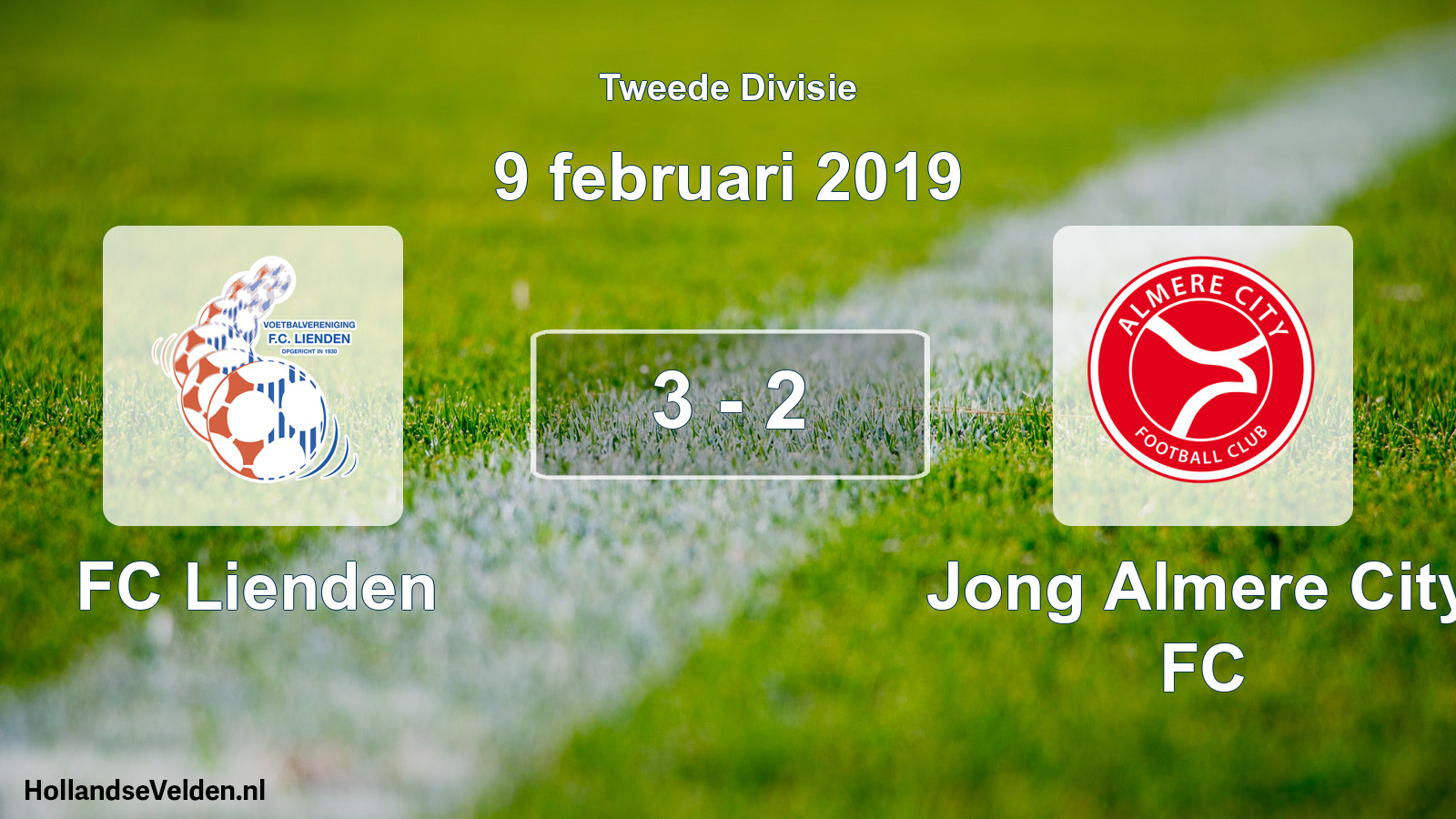 Gespeelde wedstrijd: FC Lienden - Jong Almere City FC 3 - 2 (9 februari 2019)