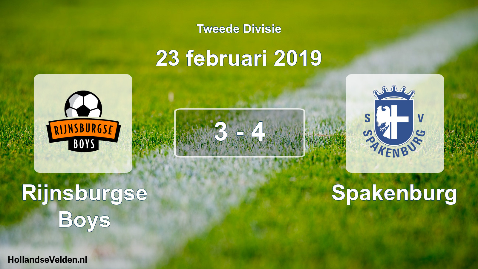 Gespeelde wedstrijd: Rijnsburgse Boys - Spakenburg 3 - 4 (23 februari 2019)