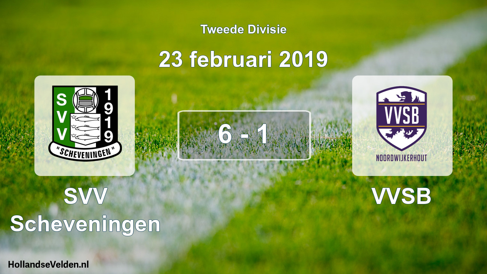 Gespeelde wedstrijd: SVV Scheveningen - VVSB 6 - 1 (23 februari 2019)