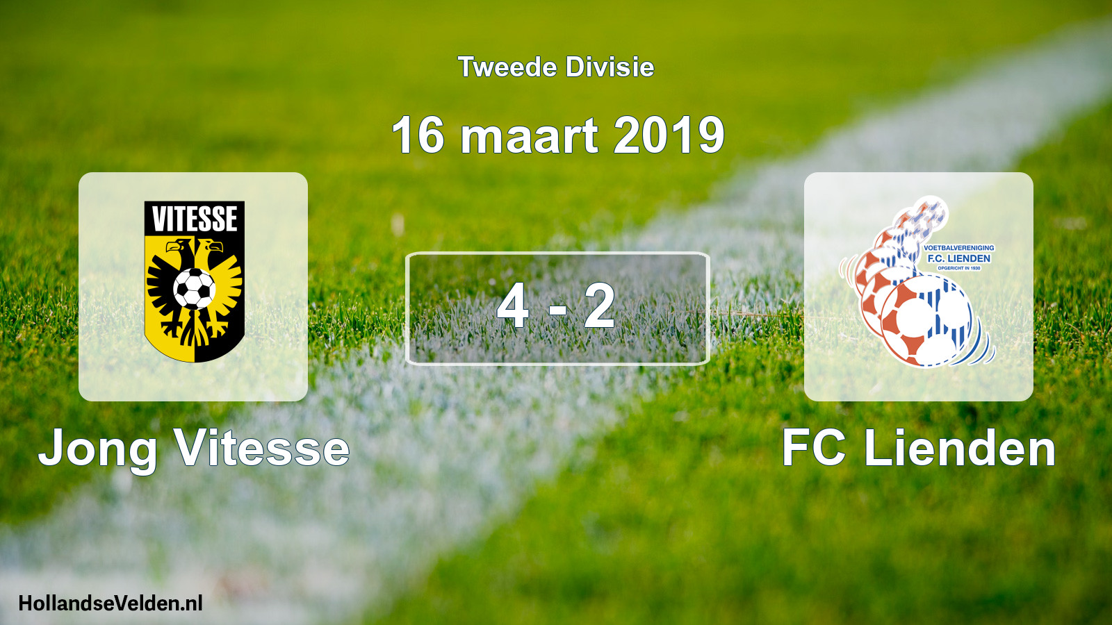 Gespeelde wedstrijd: Jong Vitesse - FC Lienden 4 - 2 (16 maart 2019)