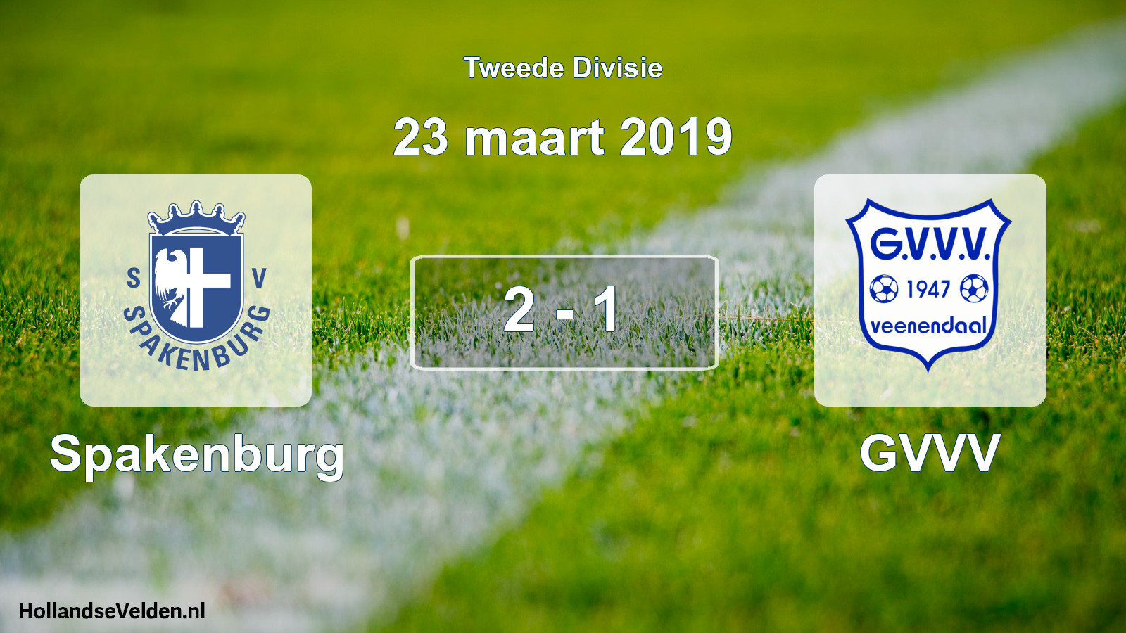 Gespeelde wedstrijd: Spakenburg - GVVV 2 - 1 (23 maart 2019)