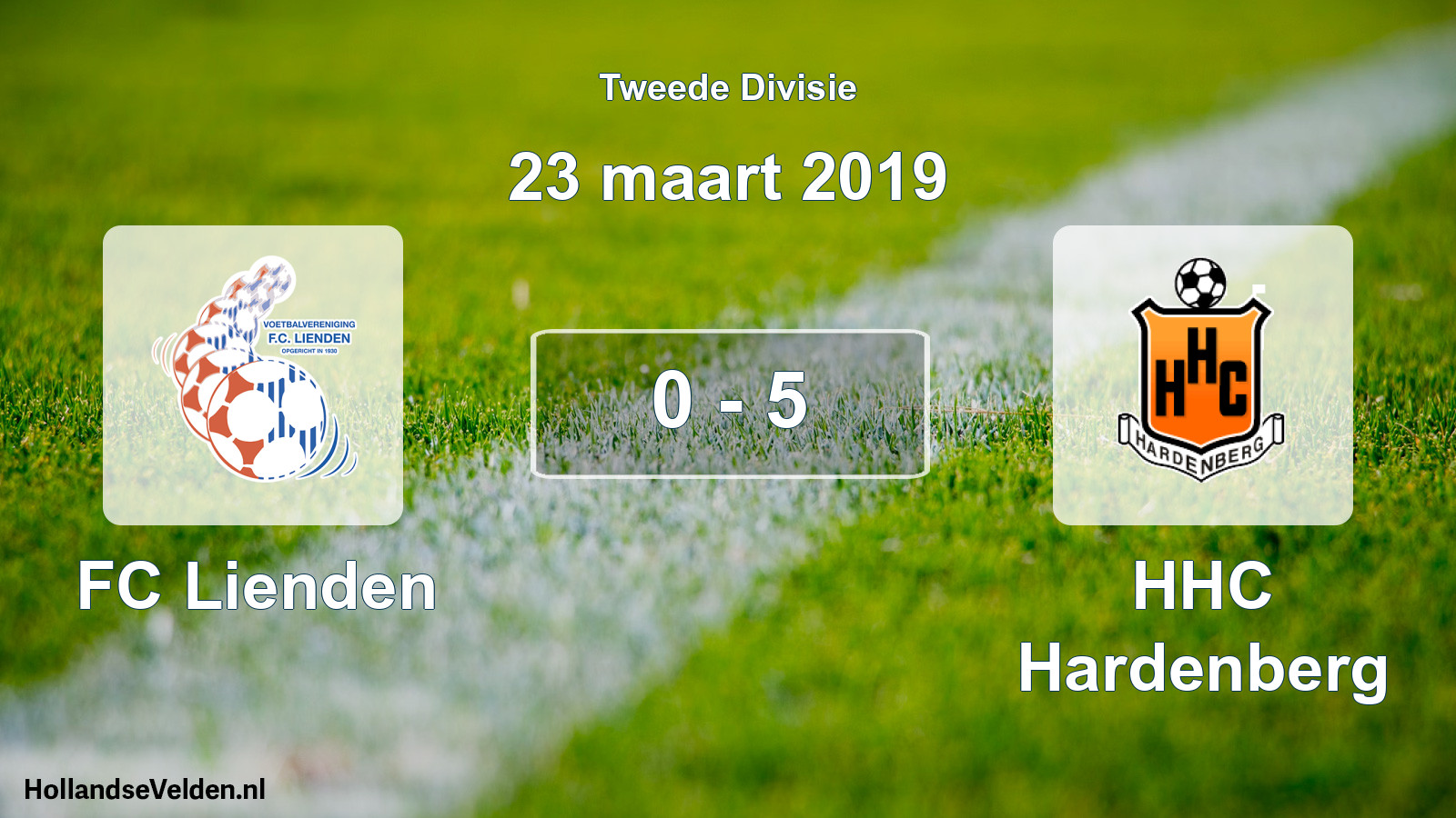 Gespeelde wedstrijd: FC Lienden - HHC Hardenberg 0 - 5 (23 maart 2019)