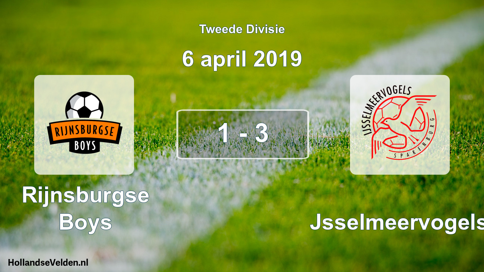 Gespeelde wedstrijd: Rijnsburgse Boys - IJsselmeervogels 1 - 3 (6 april 2019)