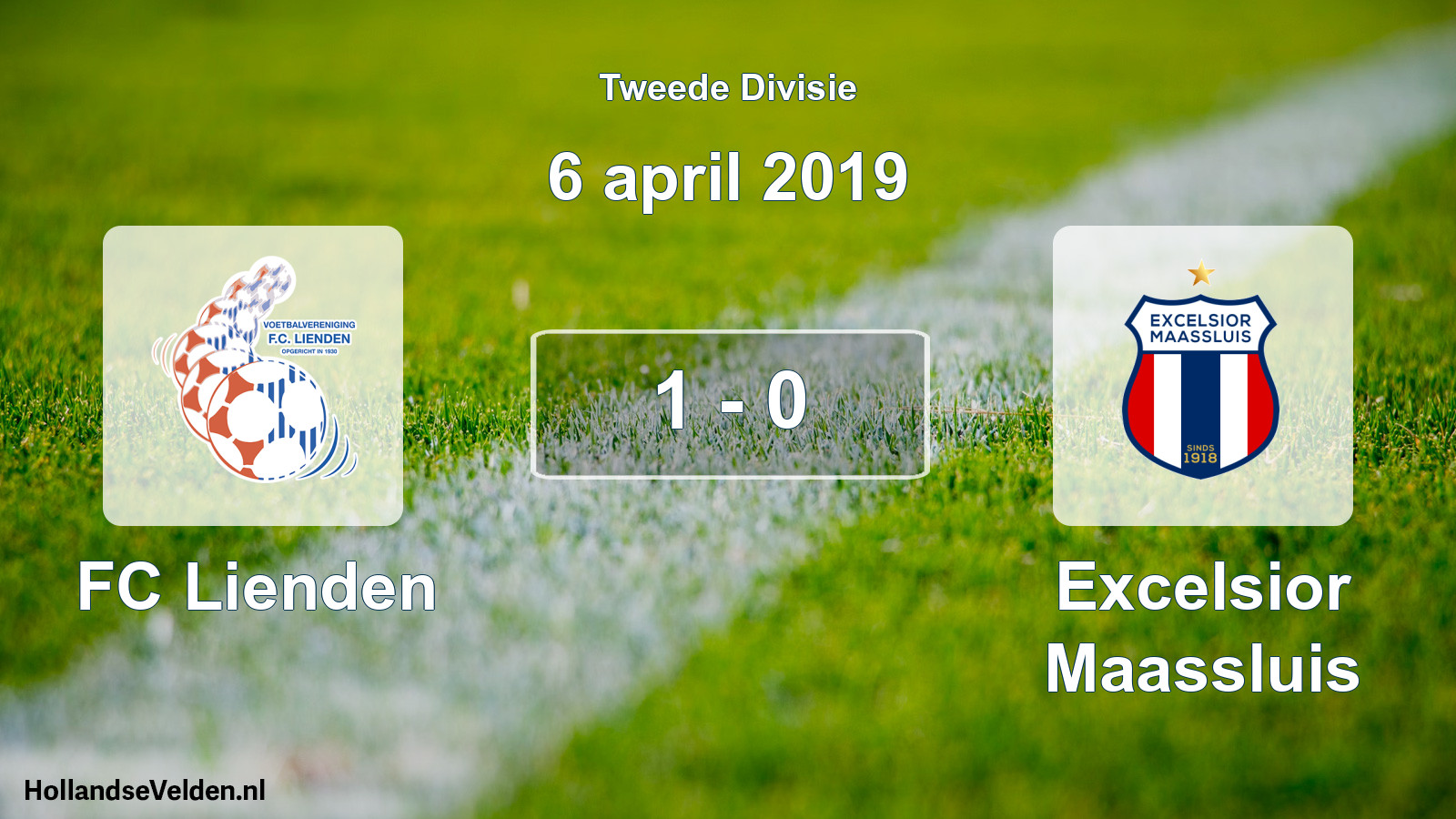 Gespeelde wedstrijd: FC Lienden - Excelsior Maassluis 1 - 0 (6 april 2019)