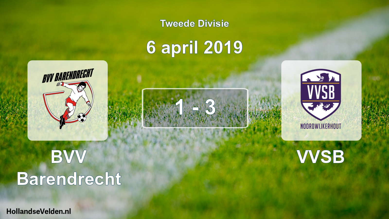 Gespeelde wedstrijd: BVV Barendrecht - VVSB 1 - 3 (6 april 2019)