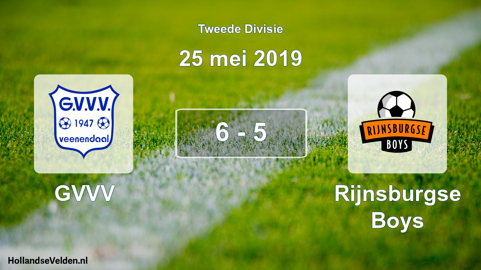 Gespeelde wedstrijd: GVVV - Rijnsburgse Boys 6 - 5 (25 mei 2019)