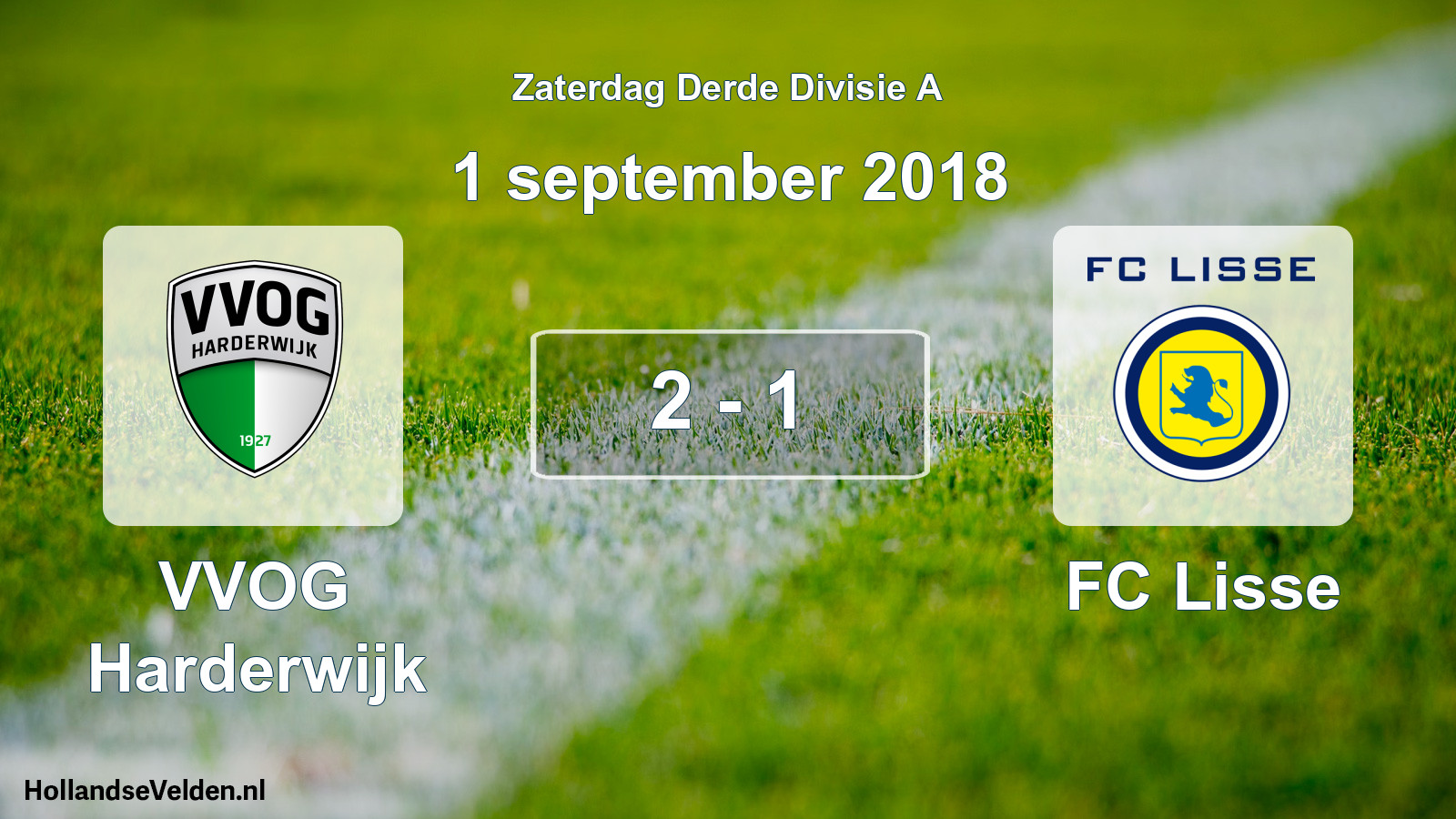 Gespeelde wedstrijd: VVOG Harderwijk - FC Lisse 2 - 1 (1 september 2018)