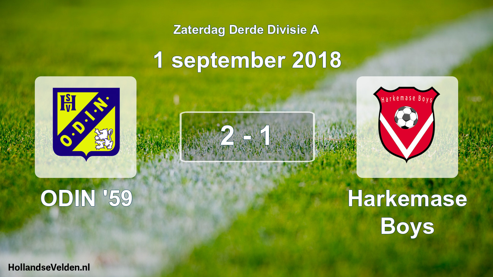 Gespeelde wedstrijd: ODIN '59 - Harkemase Boys 2 - 1 (1 september 2018)