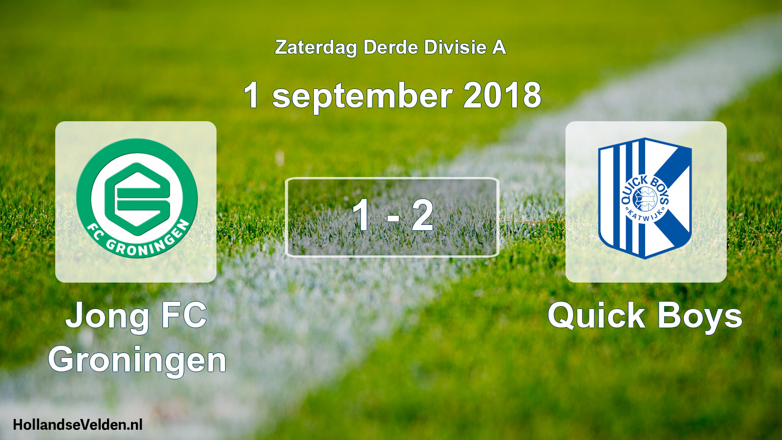 Gespeelde wedstrijd: Jong FC Groningen - Quick Boys 1 - 2 (1 september 2018)
