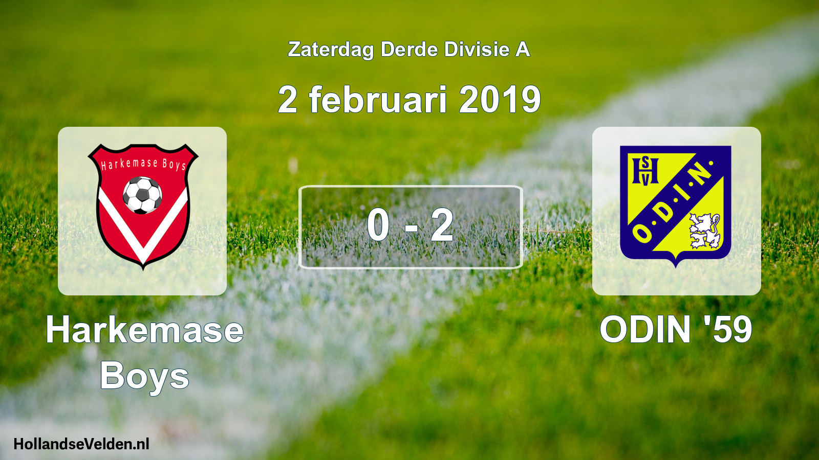 Gespeelde wedstrijd: Harkemase Boys - ODIN '59 0 - 2 (2 februari 2019)