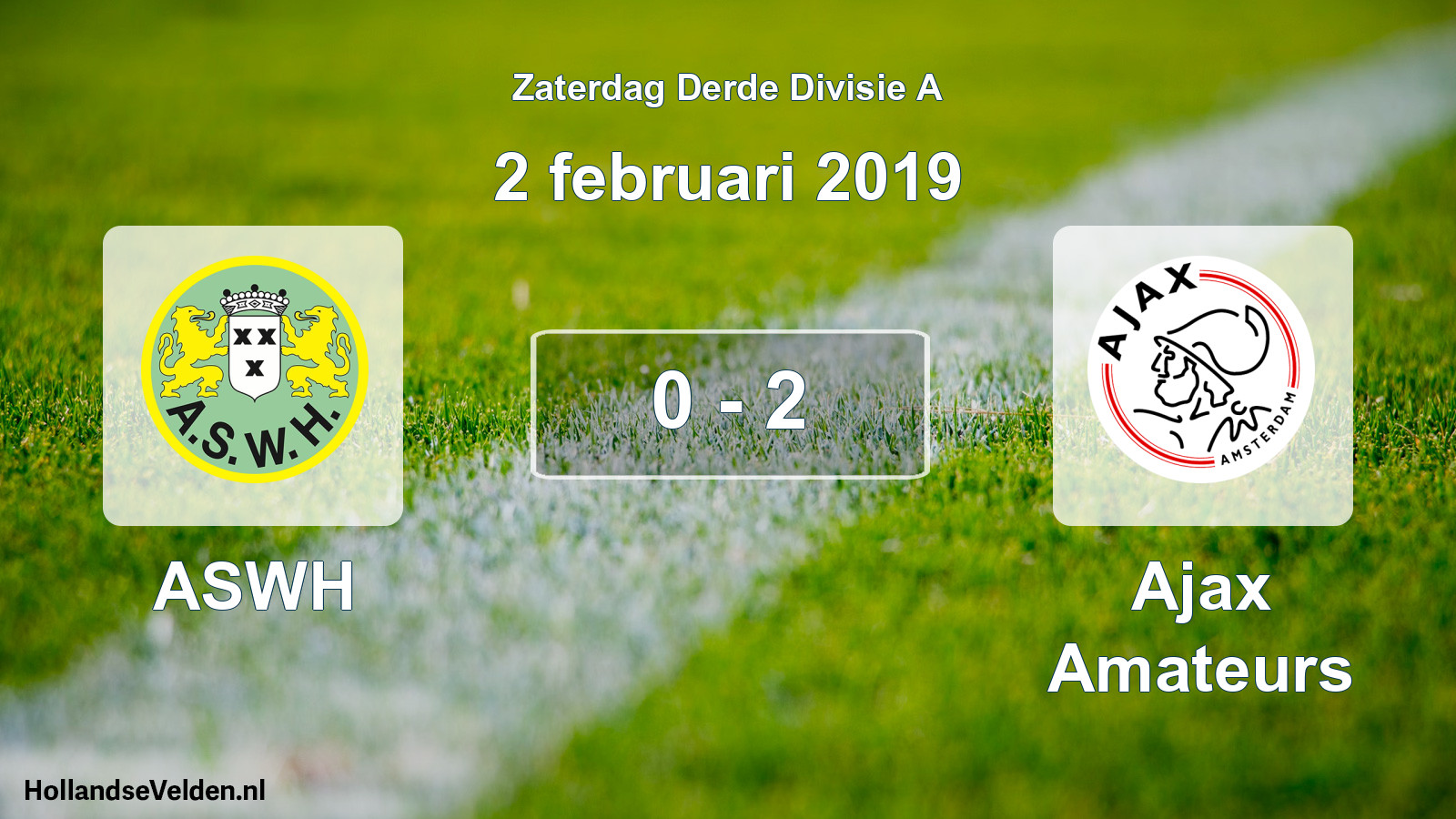 Gespeelde wedstrijd: ASWH - Ajax Amateurs 0 - 2 (2 februari 2019)