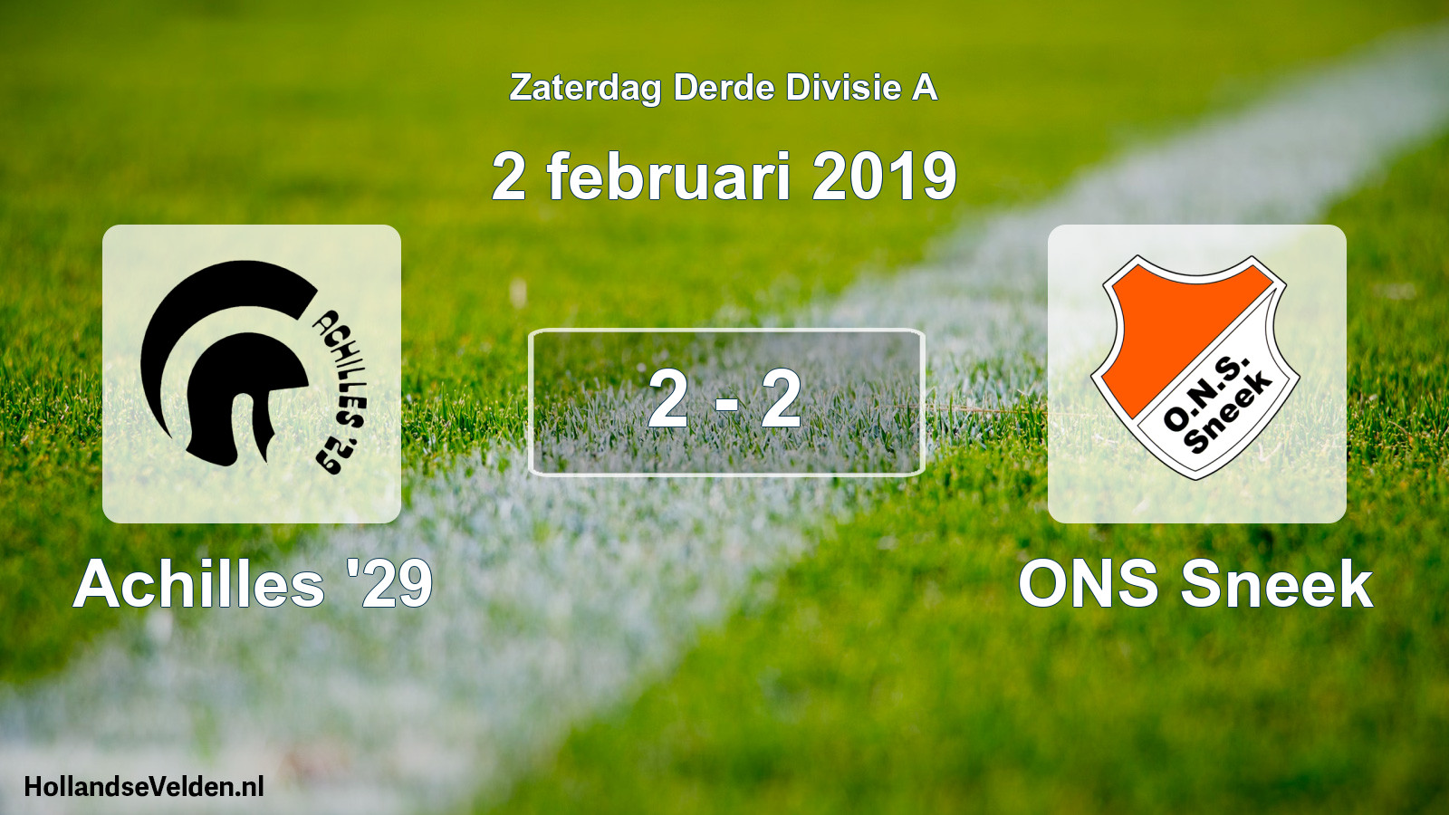 Gespeelde wedstrijd: Achilles '29 - ONS Sneek 2 - 2 (2 februari 2019)