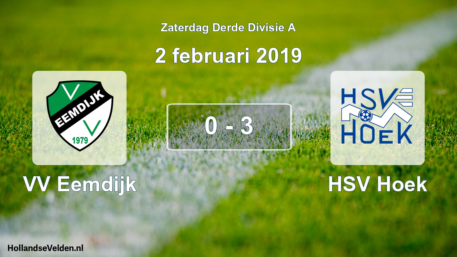 Gespeelde wedstrijd: VV Eemdijk - HSV Hoek 0 - 3 (2 februari 2019)