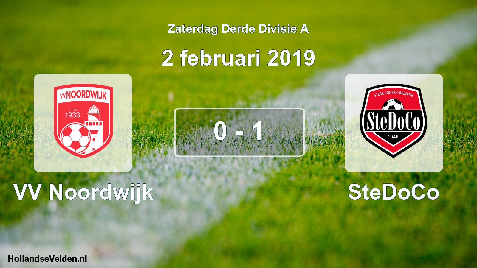 Gespeelde wedstrijd: VV Noordwijk - SteDoCo 0 - 1 (2 februari 2019)