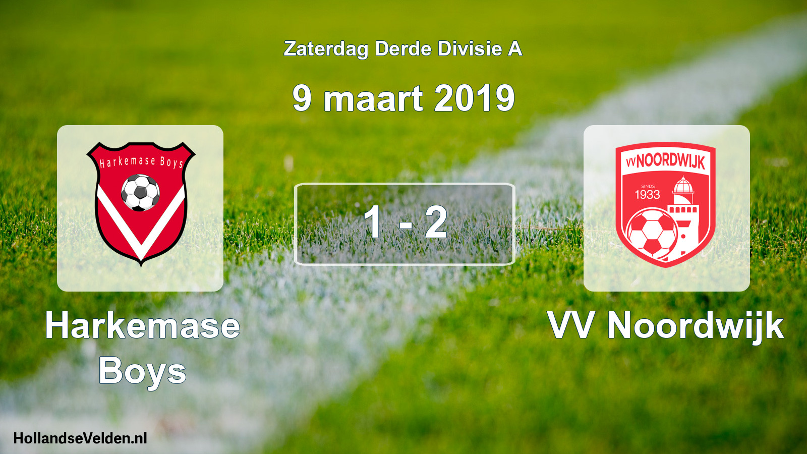 Gespeelde wedstrijd: Harkemase Boys - VV Noordwijk 1 - 2 (9 maart 2019)