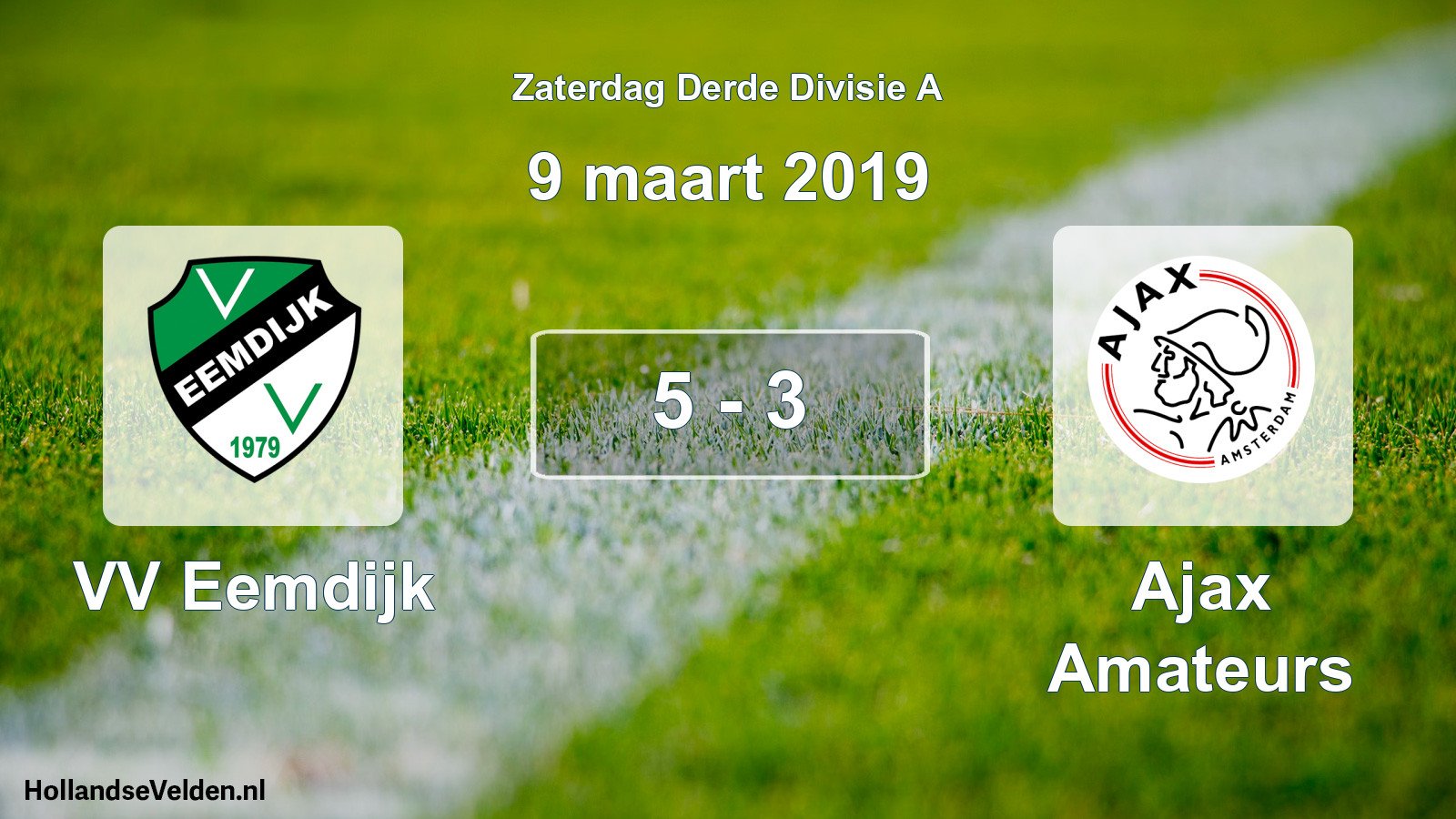 Gespeelde wedstrijd: VV Eemdijk - Ajax Amateurs 5 - 3 (9 maart 2019)