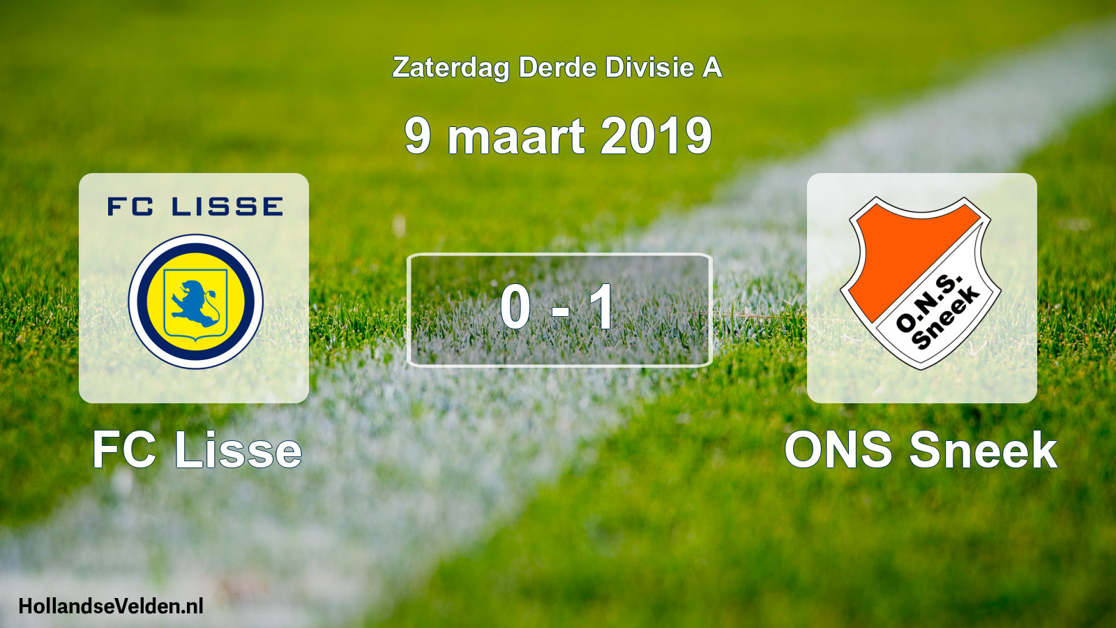 Gespeelde wedstrijd: FC Lisse - ONS Sneek 0 - 1 (9 maart 2019)