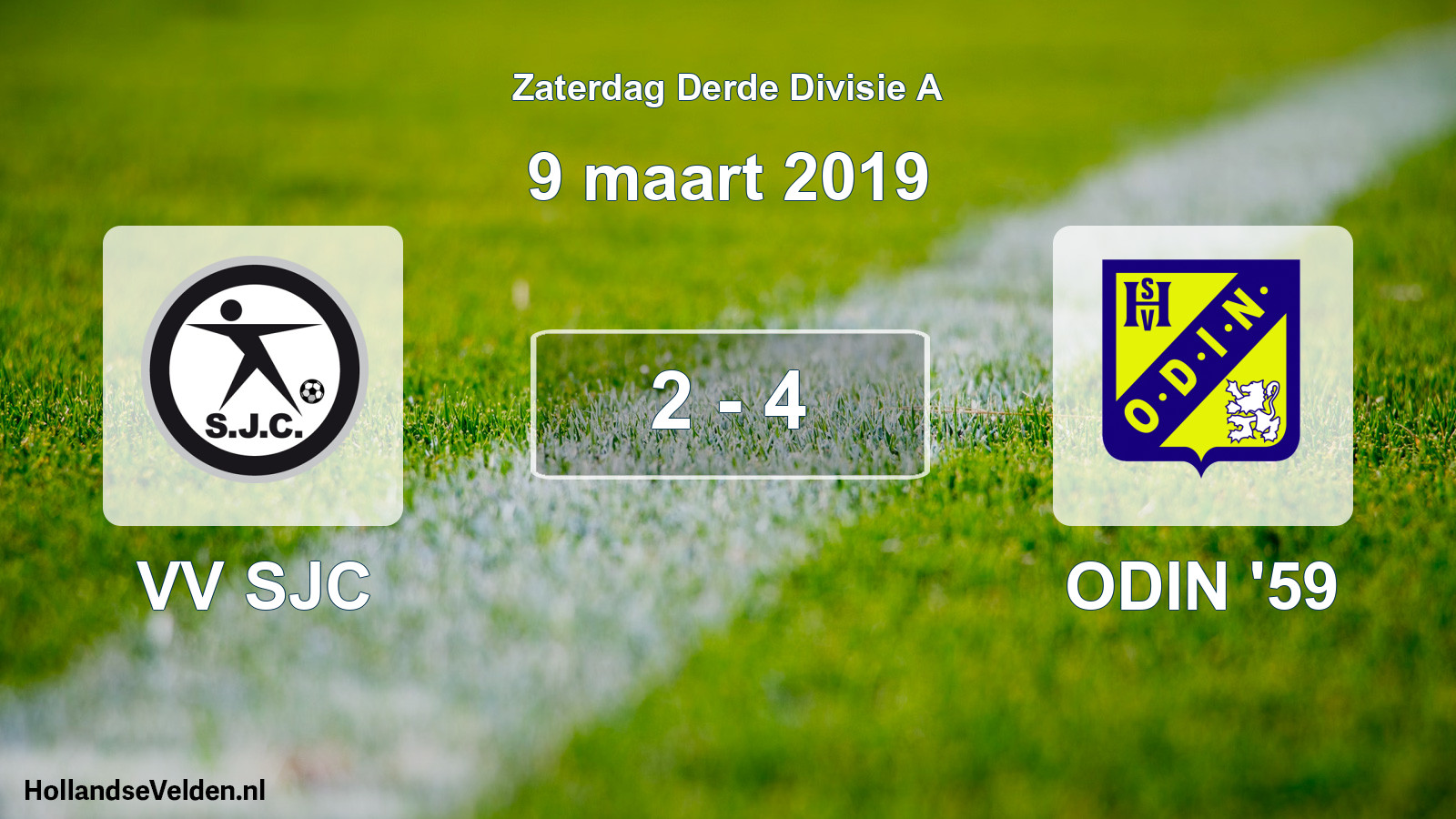 Gespeelde wedstrijd: VV SJC - ODIN '59 2 - 4 (9 maart 2019)