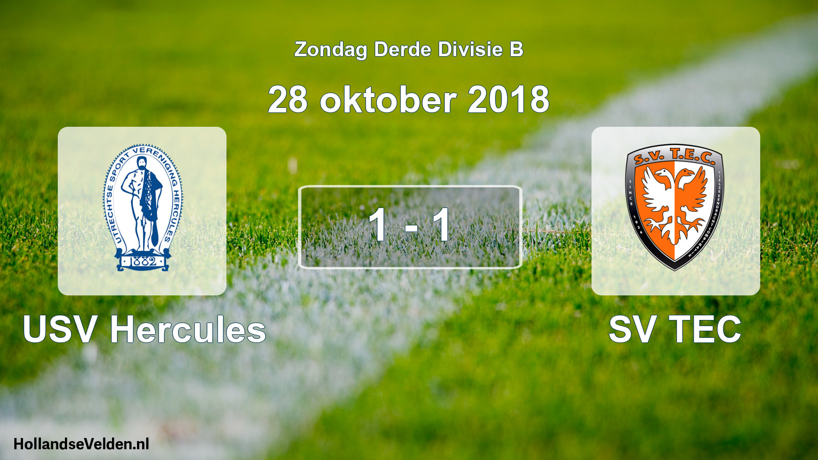 Gespeelde wedstrijd: USV Hercules - SV TEC 1 - 1 (28 oktober 2018)