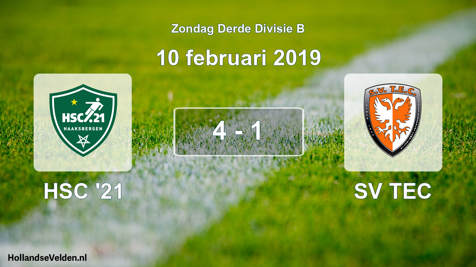 Gespeelde wedstrijd: HSC '21 - SV TEC 4 - 1 (10 februari 2019)