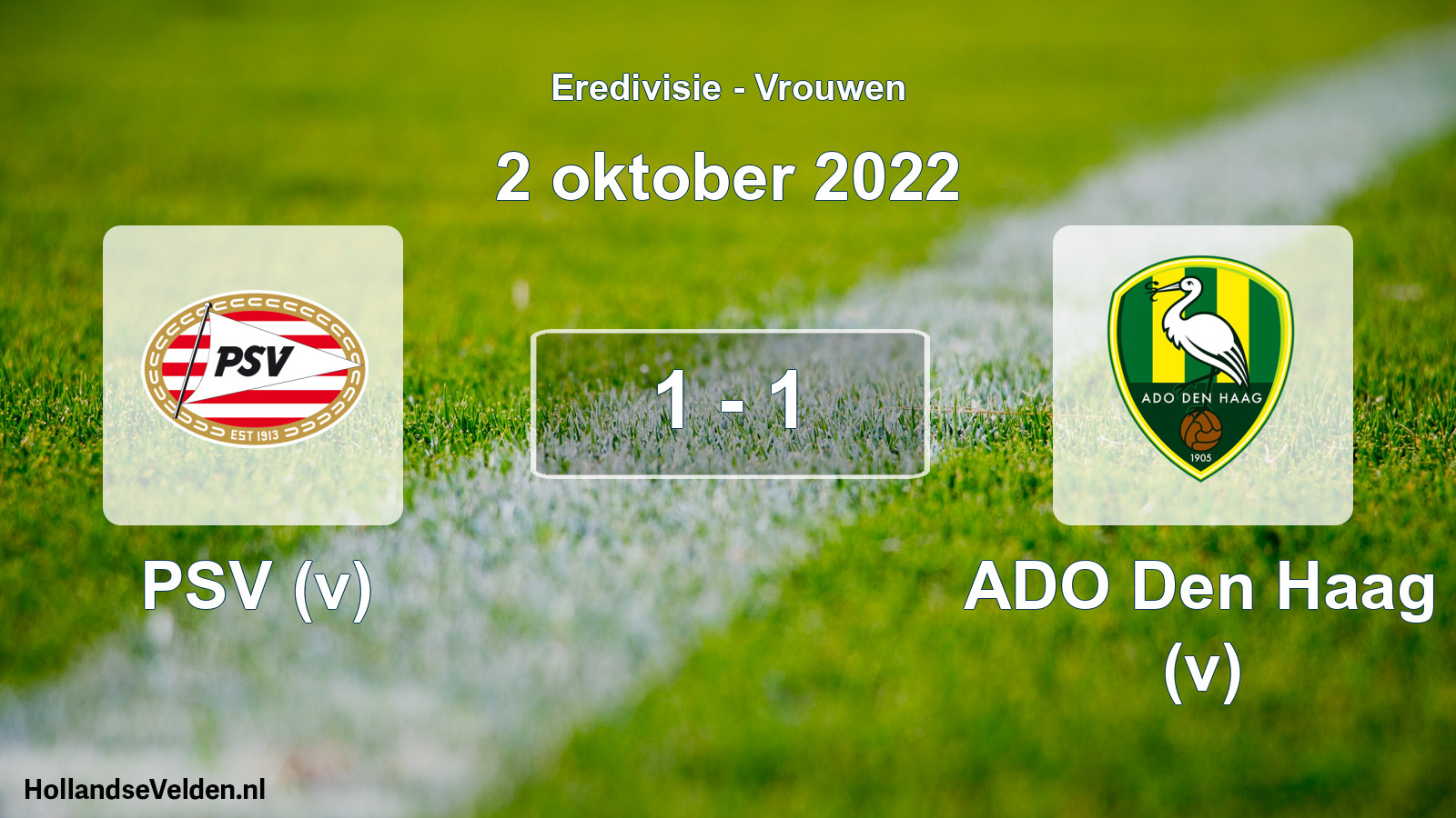 Gespeelde wedstrijd: PSV (v) - ADO Den Haag (v) 1 - 1 (2 oktober 2022)