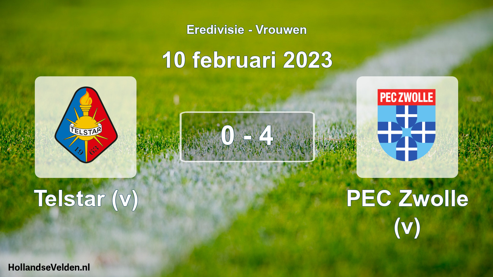 Gespeelde wedstrijd: Telstar (v) - PEC Zwolle (v) 0 - 4 (10 februari 2023)