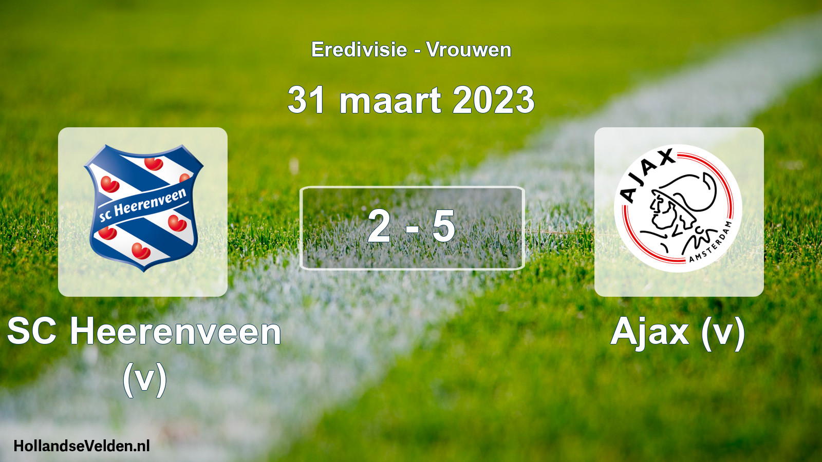Gespeelde wedstrijd: SC Heerenveen (v) - Ajax (v) 2 - 5 (31 maart 2023)