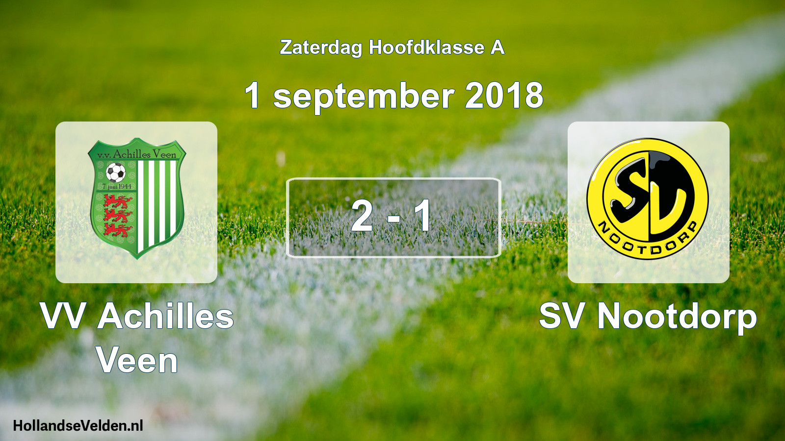 Gespeelde wedstrijd: VV Achilles Veen - SV Nootdorp 2 - 1 (1 september 2018)