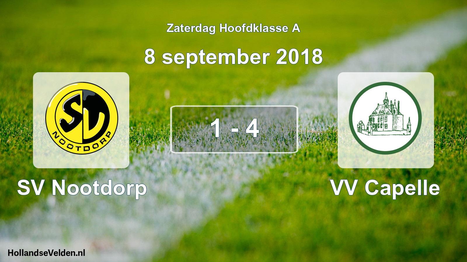 Gespeelde wedstrijd: SV Nootdorp - VV Capelle 1 - 4 (8 september 2018)