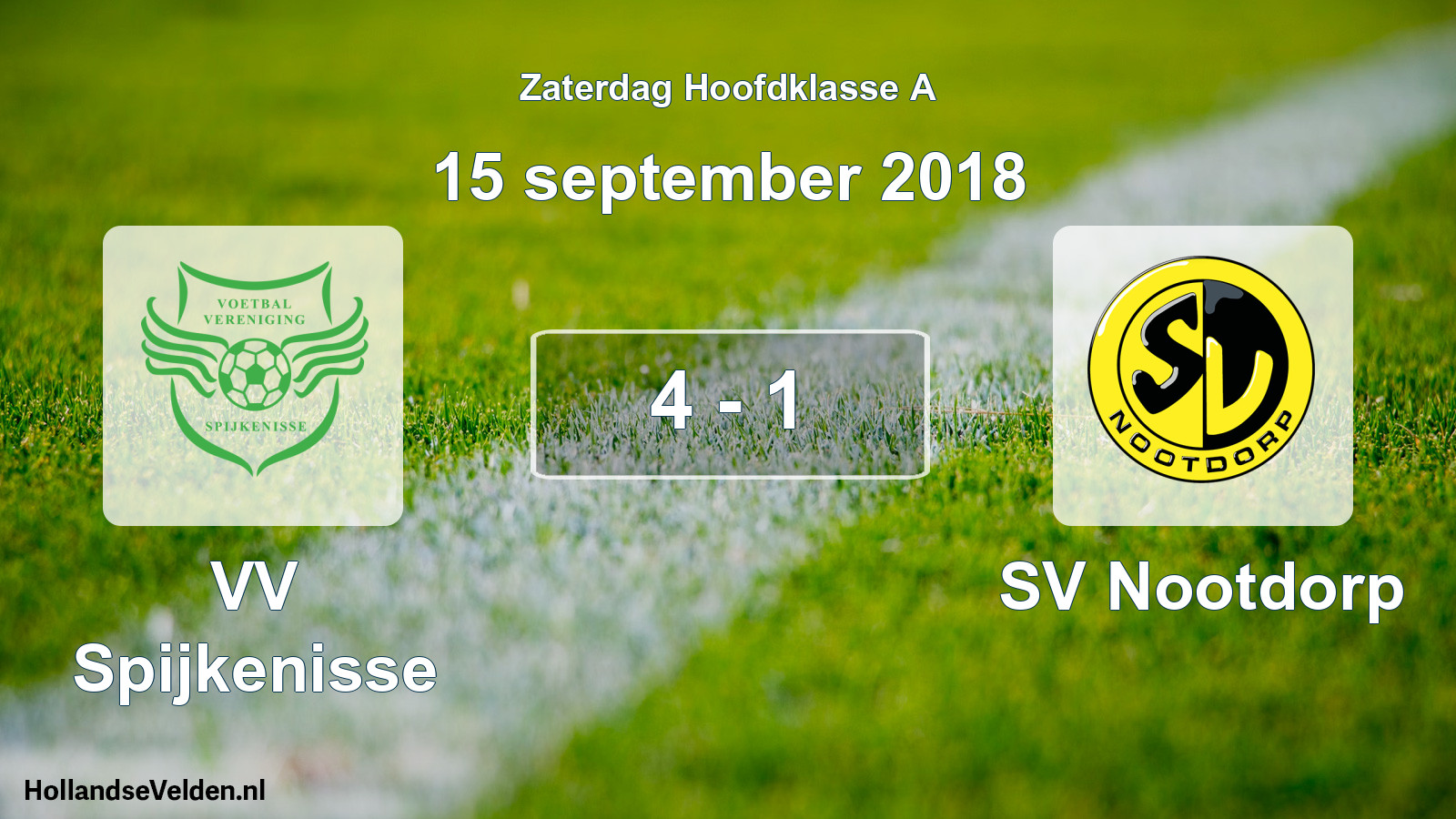 Gespeelde wedstrijd: VV Spijkenisse - SV Nootdorp 4 - 1 (15 september 2018)