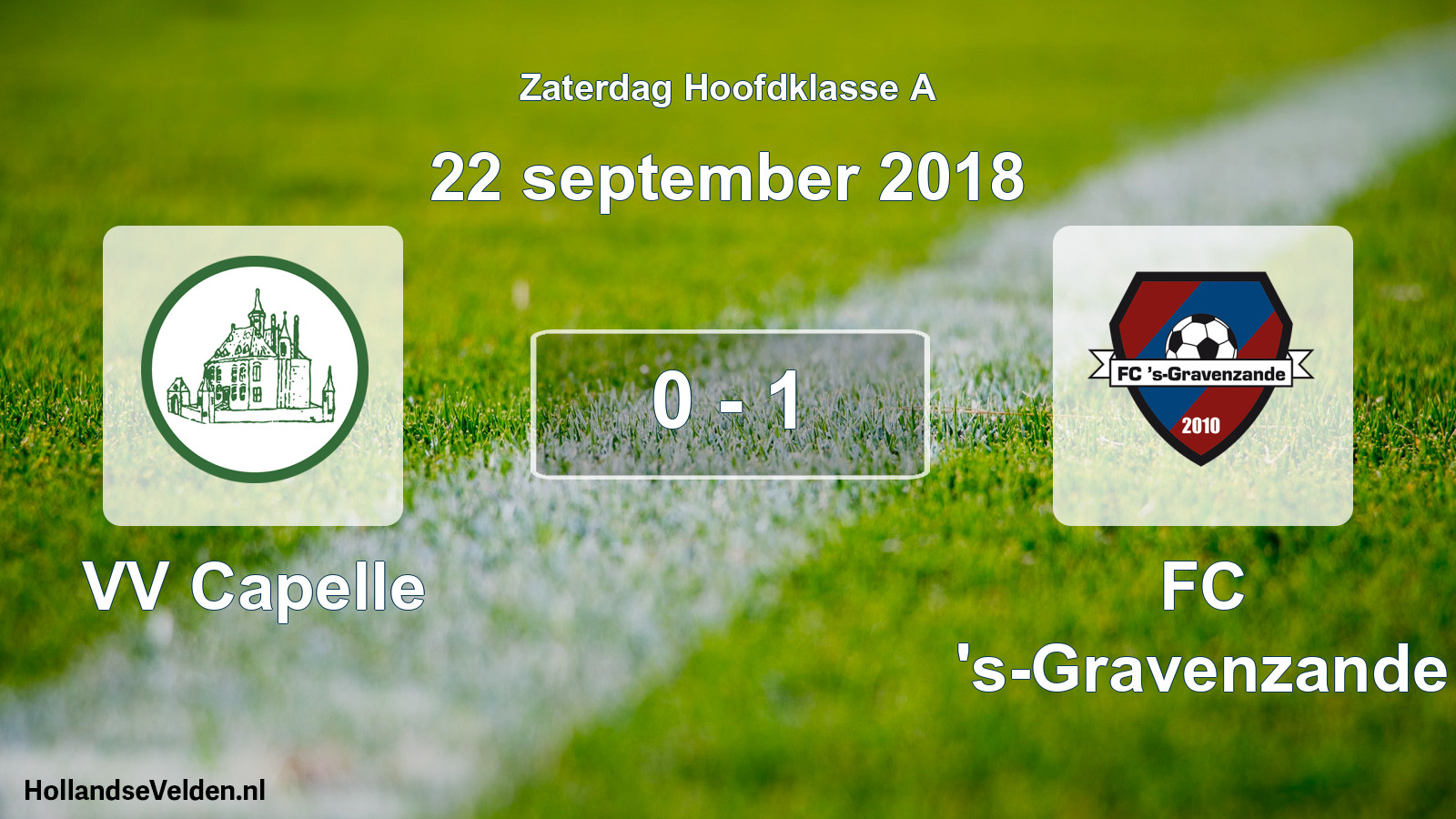 Gespeelde wedstrijd: VV Capelle - FC 's-Gravenzande 0 - 1 (22 september 2018)